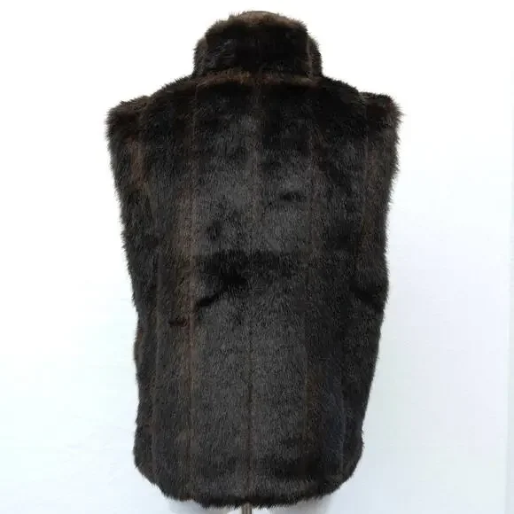 Giacca Reversible Faux Mink Fur Vest Size Small - Picture 2 of 12